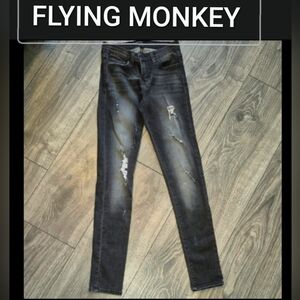 Flying Monkey Charcoal Distressed Skinny Size 24